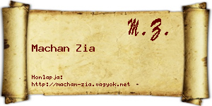 Machan Zia névjegykártya